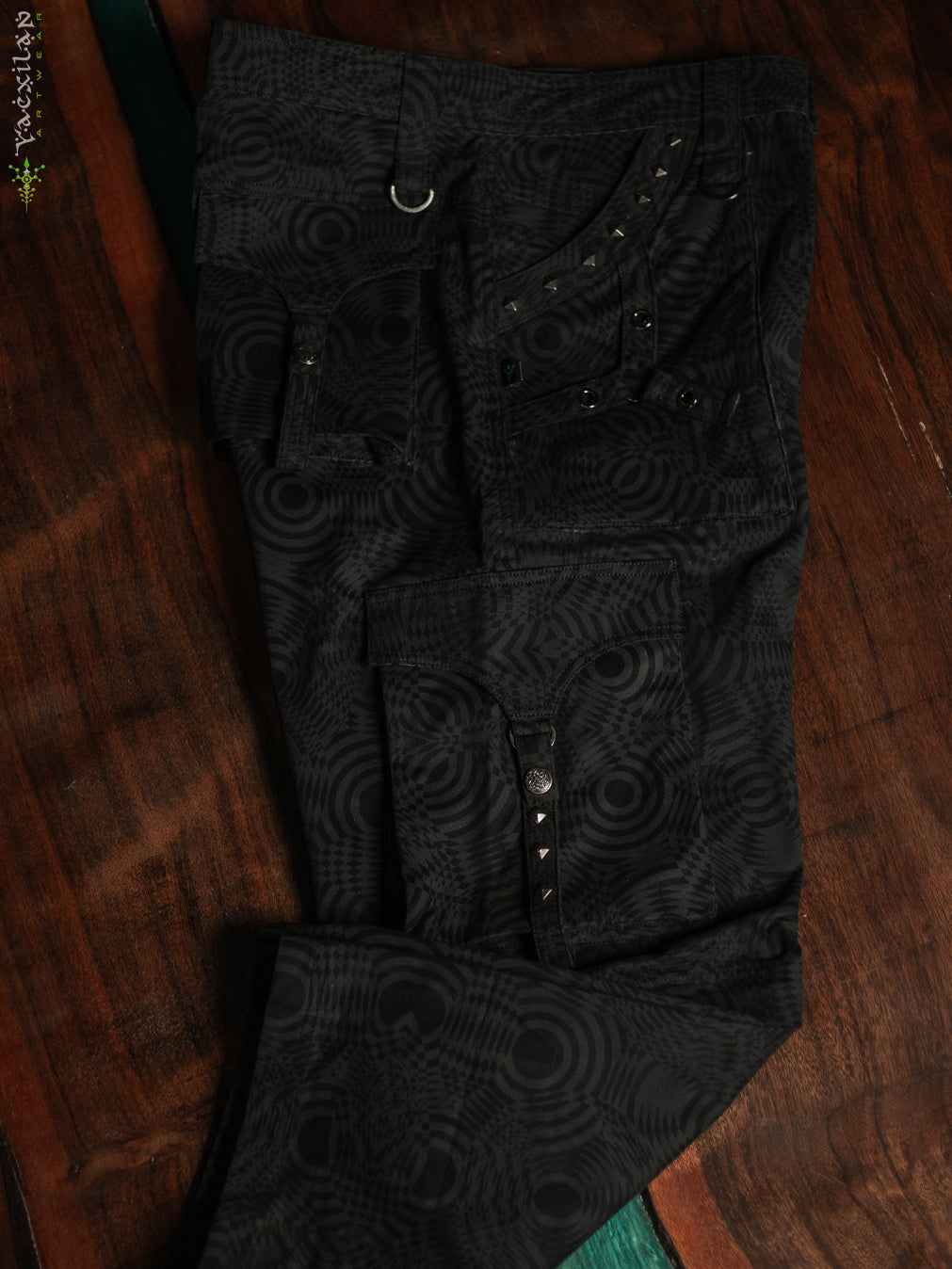 Pants Men Baggy Pockets / Cotton Printed - Blak WIERD NOIZES